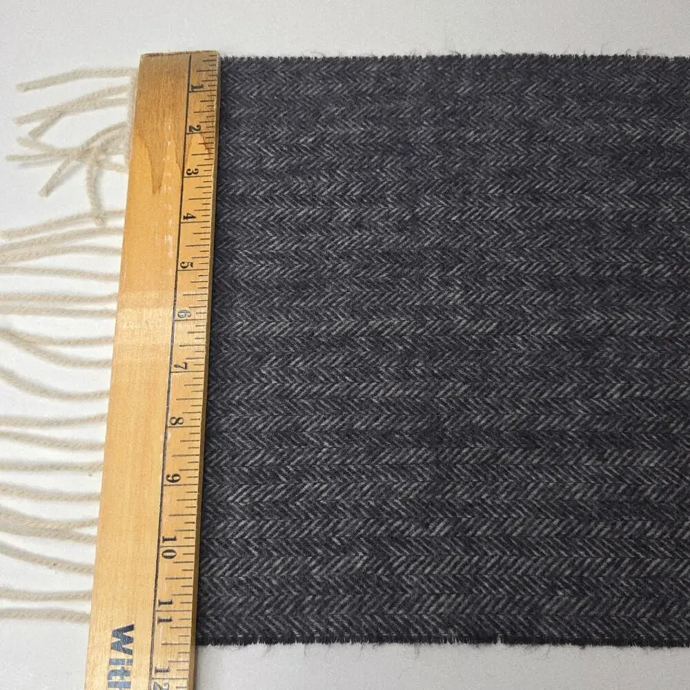 Amicale Unisex Super Soft Lightweight Dark Grey 100% Lambs Wool Scarf Fringe